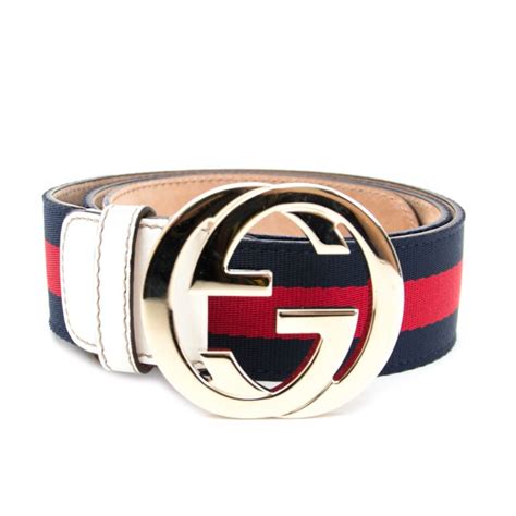 gucci belt red white blue|Gucci belt interlocking.